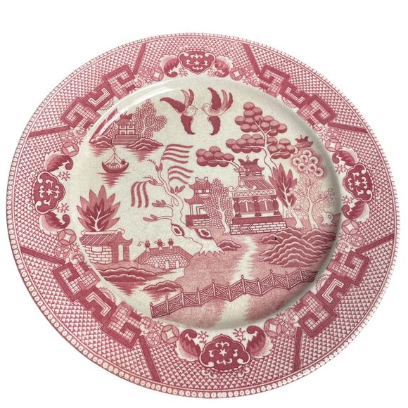 Pink Willow Dinner Plates Lot of 2 Vintage 1940s Fine Quality Made in Japan READ - Picture 5 of 12